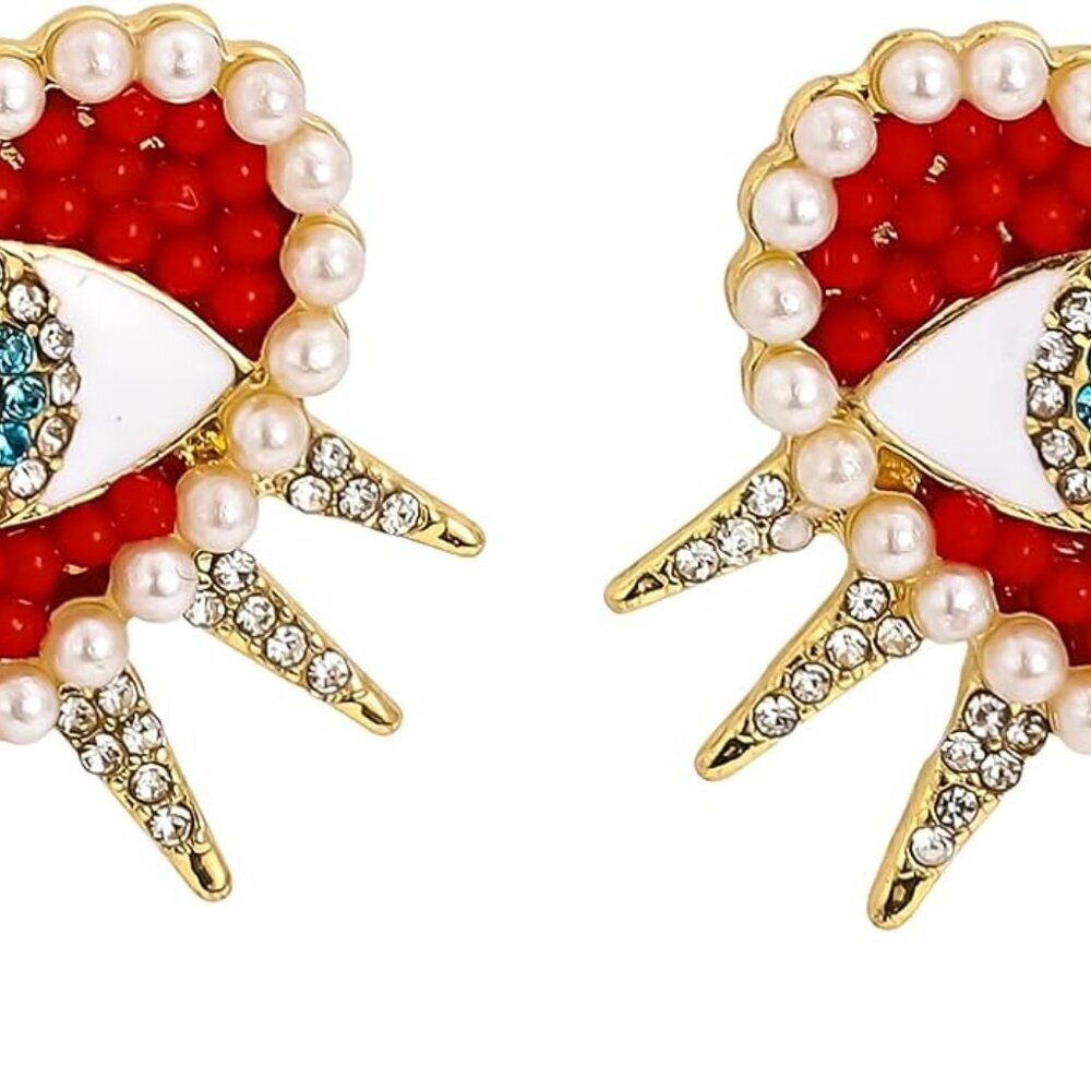 Evil Eye Earrings Heart Evil Eye Earrings for Women Birthday Christmas Jewelry G